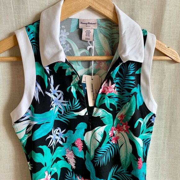 NWT Tommy Bahama Sleeveless Polo Tank Top Size XS Preppy Tropical Golf Top - Picture 10 of 15